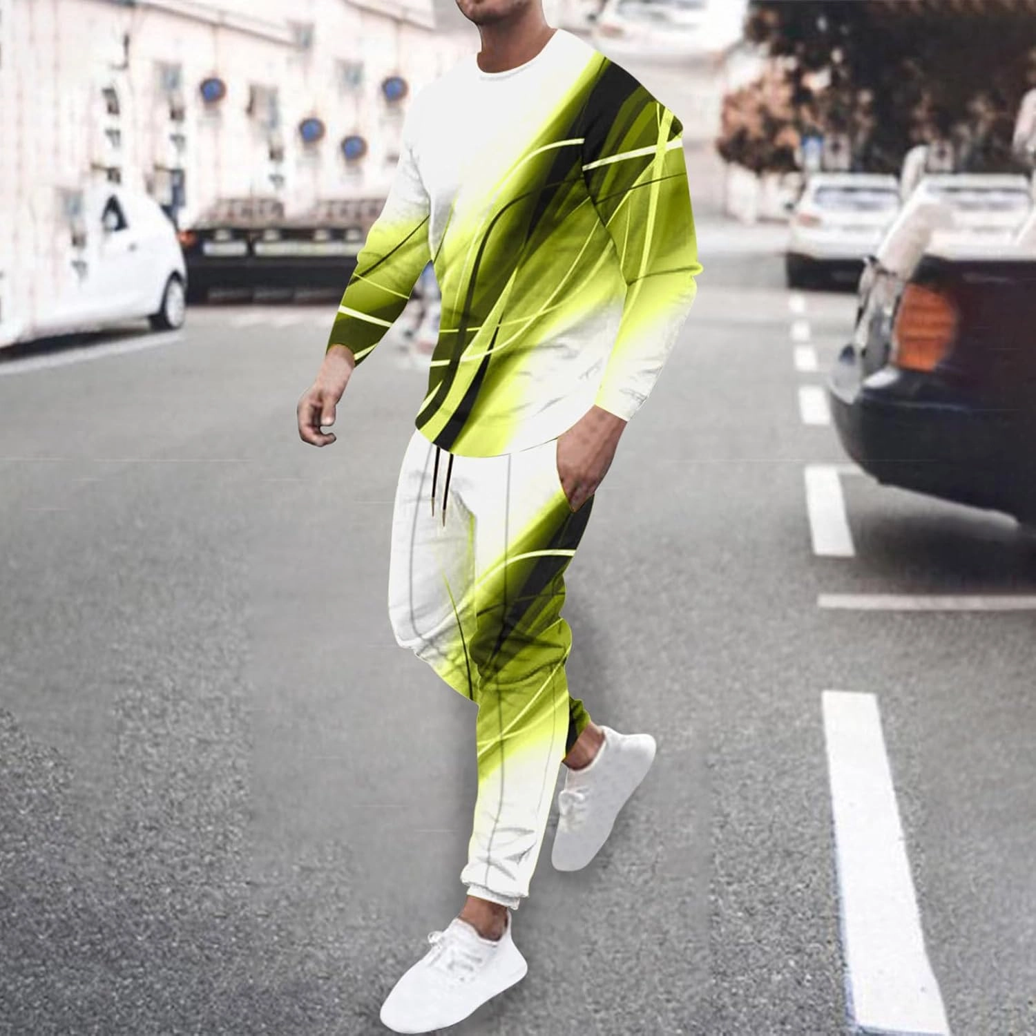 Men's Tracksuits Outfits Set 2 Piece Jogging Suits Casual Crewneck Pullover Sport Pants Running Sports Sweatsuit