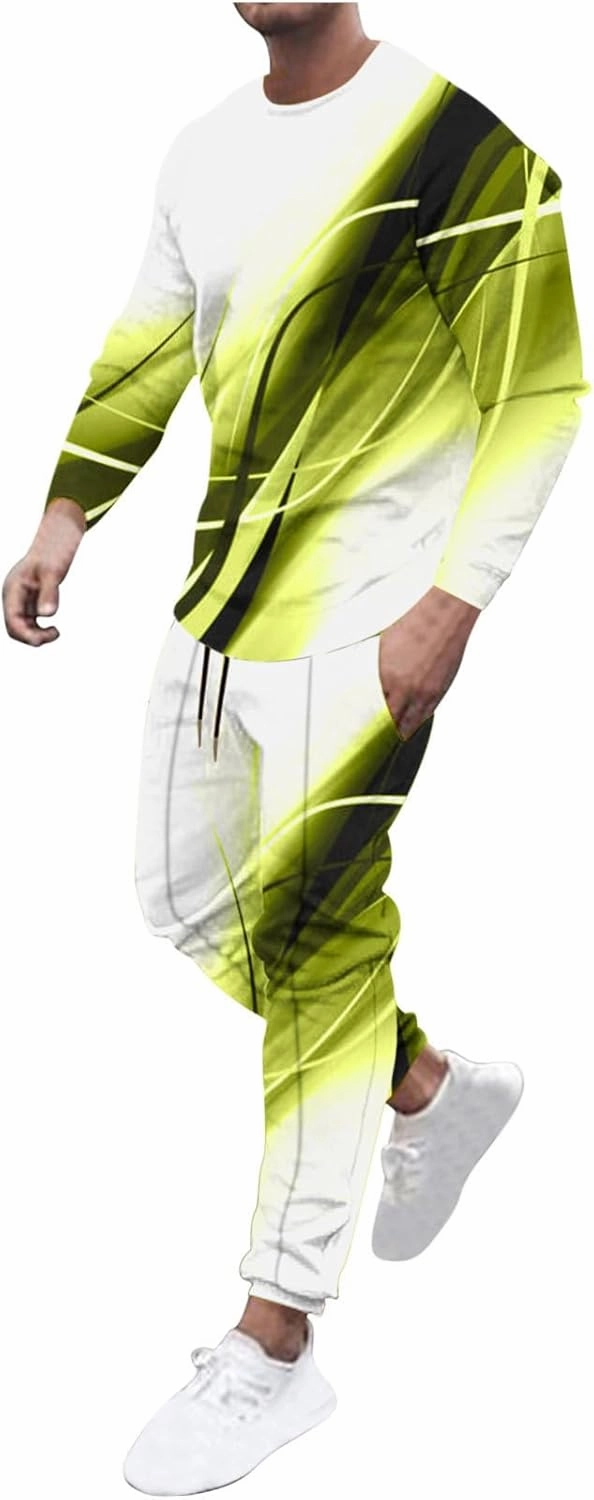 Men's Tracksuits Outfits Set 2 Piece Jogging Suits Casual Crewneck Pullover Sport Pants Running Sports Sweatsuit