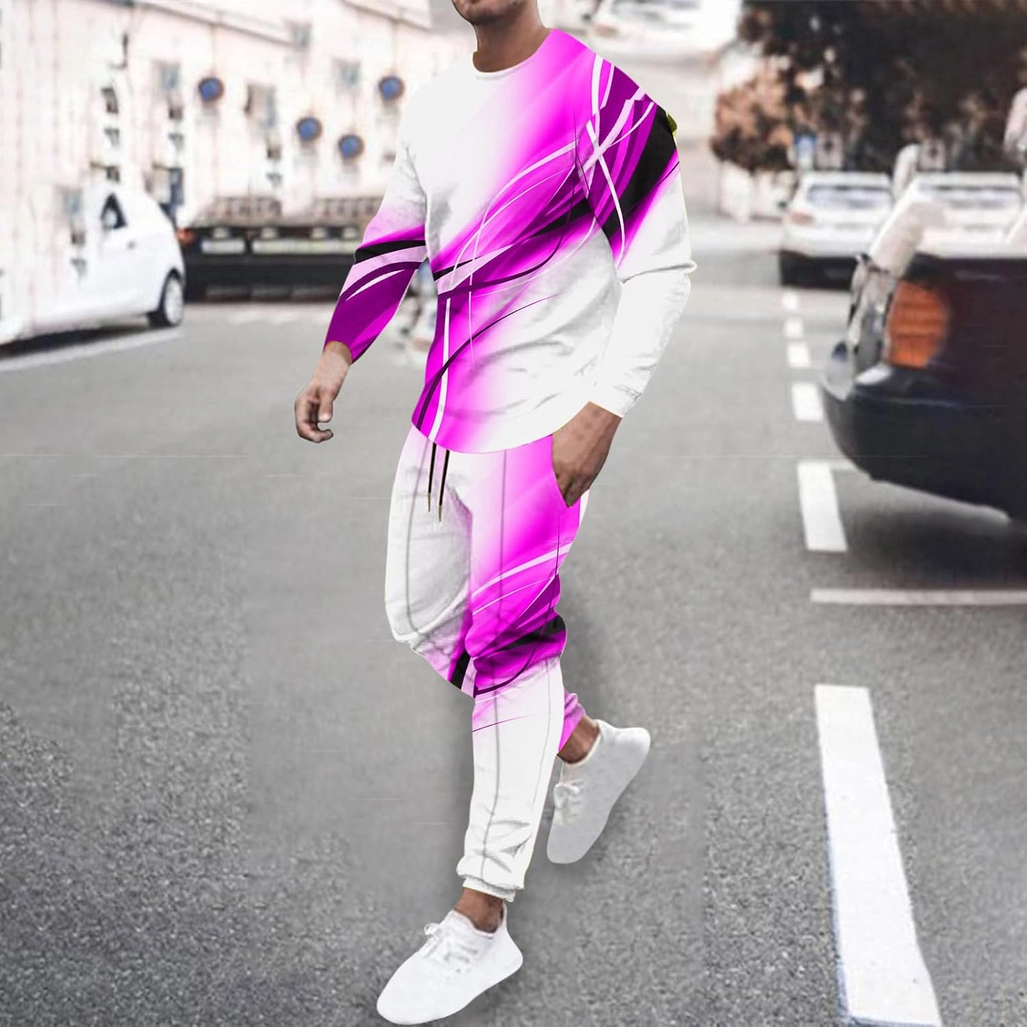 Men's Tracksuits Outfits Set 2 Piece Jogging Suits Casual Crewneck Pullover Sport Pants Running Sports Sweatsuit