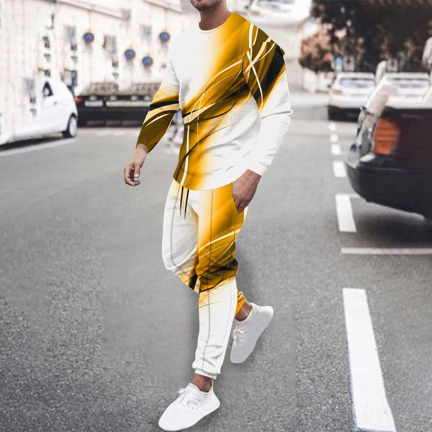 Men's Tracksuits Outfits Set 2 Piece Jogging Suits Casual Crewneck Pullover Sport Pants Running Sports Sweatsuit