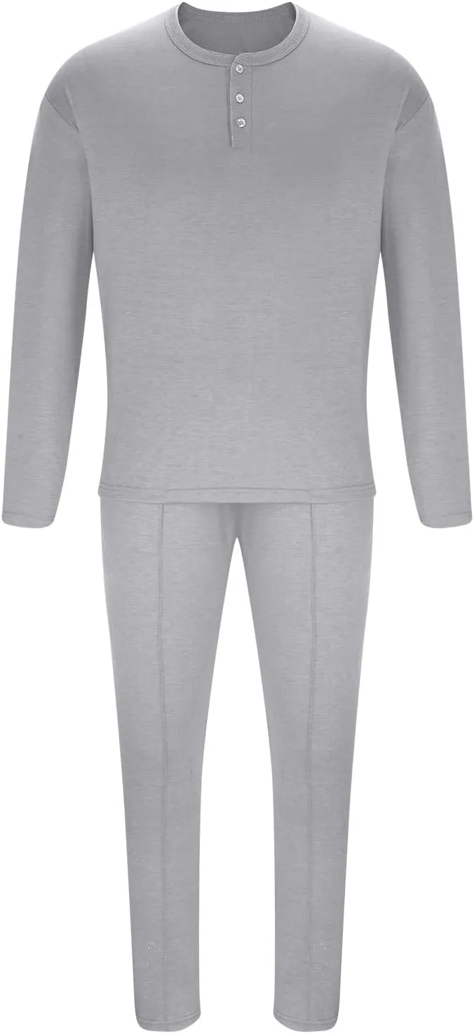 Men's 2 Piece Tracksuit Set Jogging Sweatsuit Outfits Solid Long Sleeve Button Down Shirt and Sport Sweatpant Set