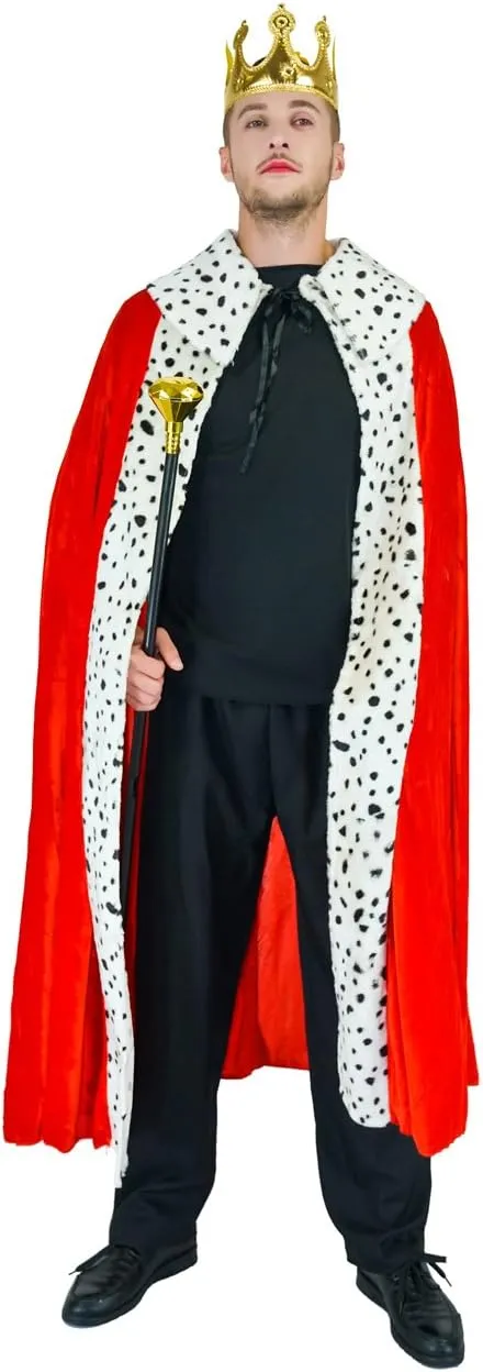 Men's Kings Costume,One Size, (Color - Red,gold,white)