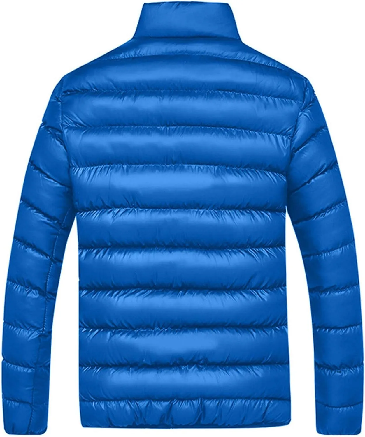 Men's Puffer Coat - Mens Insulated Quilted Jacket For Winter Fashionable Solid Quilted Coat Classic Parka Jacket