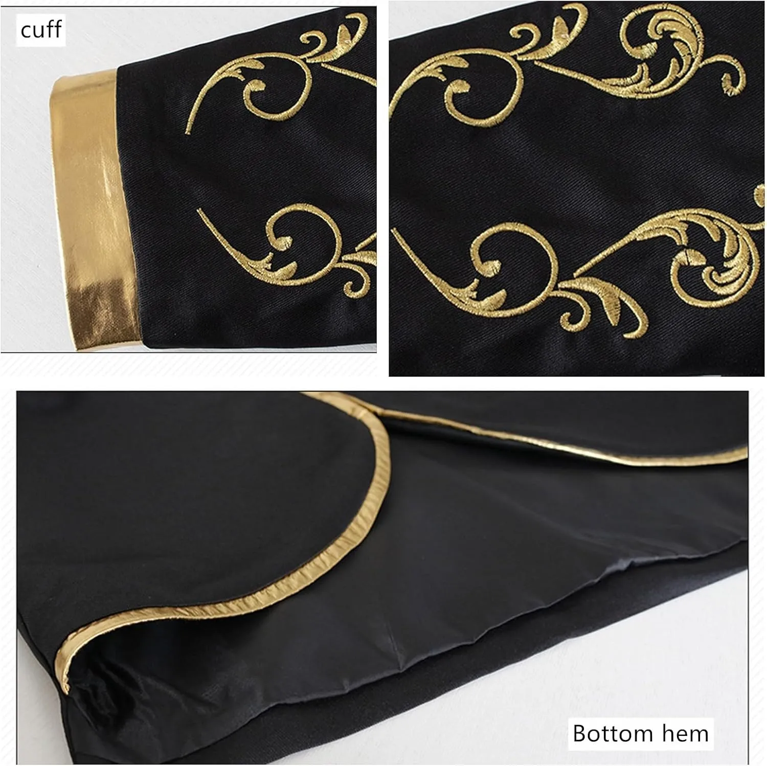 Mens Stylish Court Prince Black Velvet Gold Embroidery Blazer Suit Jacket Parade Punk Officer Fitted Costume