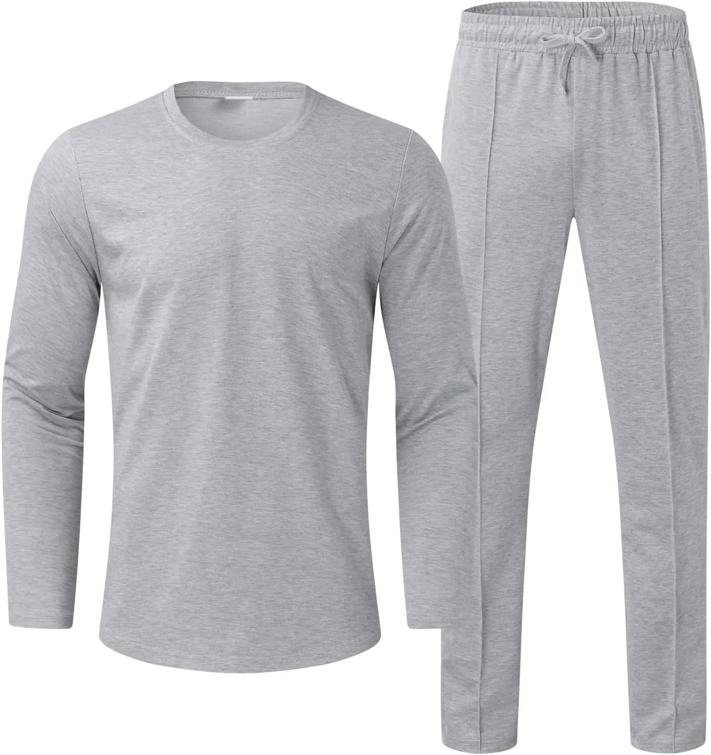 Men's Tracksuit Athletic Casual 2 Piece Outfits Long Sleeve Pullover Shirts and Pant Set Gym Jogger Sweatsuit Set