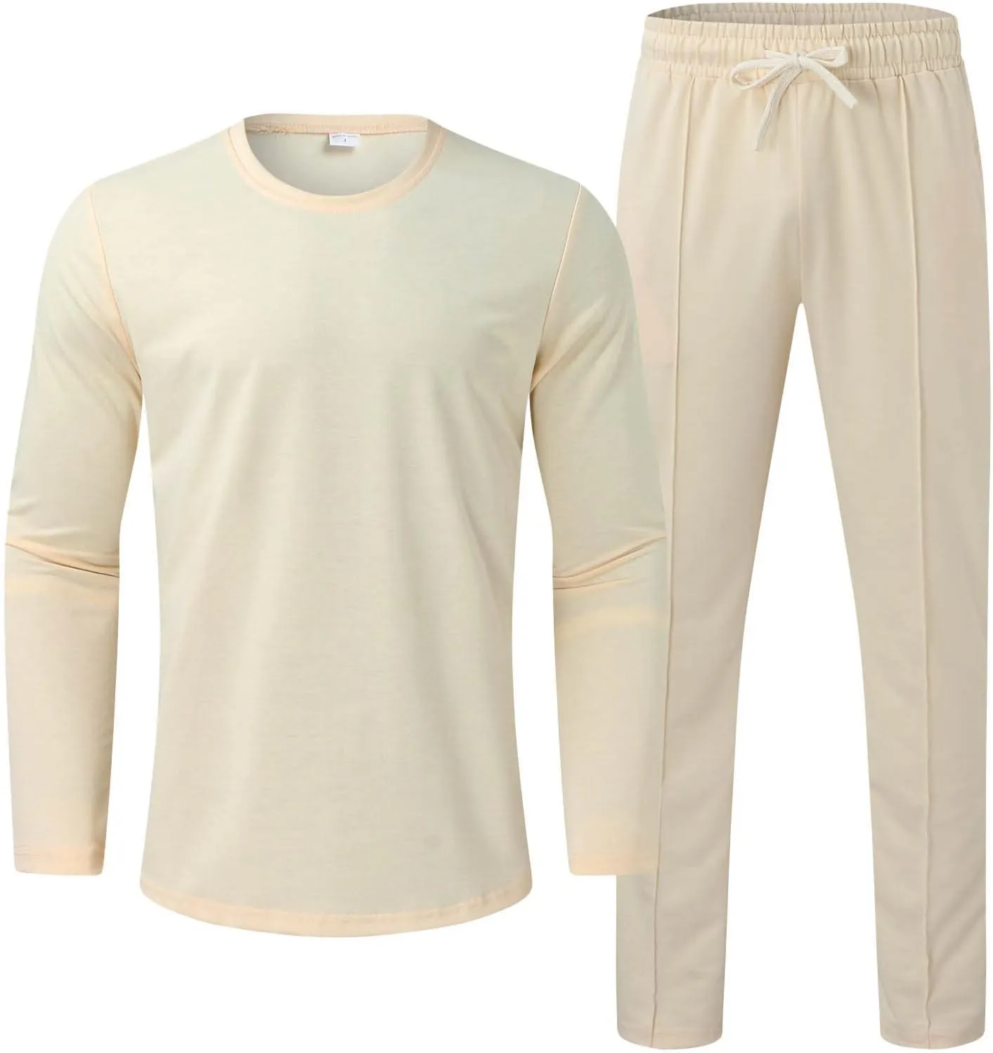 Men's Tracksuit Athletic Casual 2 Piece Outfits Long Sleeve Pullover Shirts and Pant Set Gym Jogger Sweatsuit Set