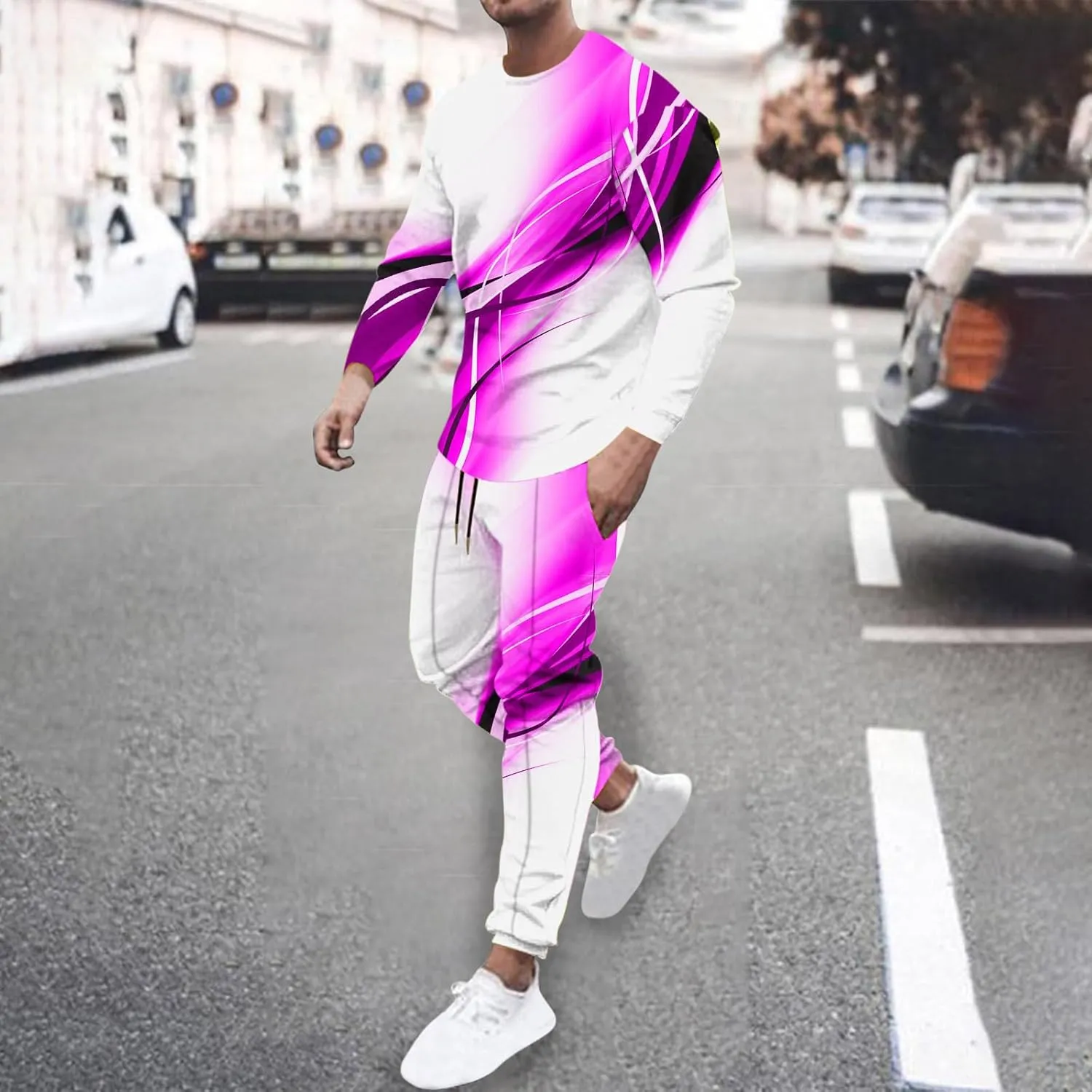Men's Tracksuits Outfits Set 2 Piece Jogging Suits Casual Crewneck Pullover Sport Pants Running Sports Sweatsuit