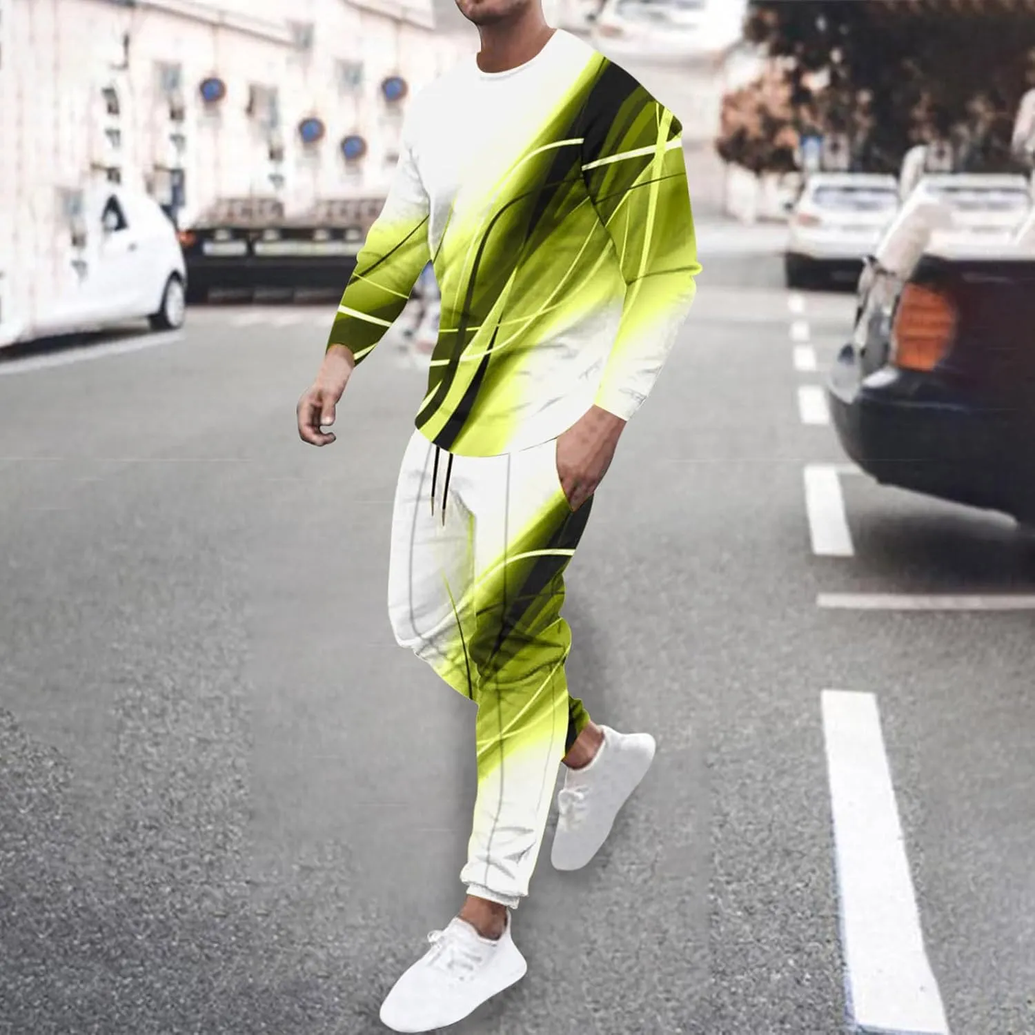 Men's Tracksuits Outfits Set 2 Piece Jogging Suits Casual Crewneck Pullover Sport Pants Running Sports Sweatsuit