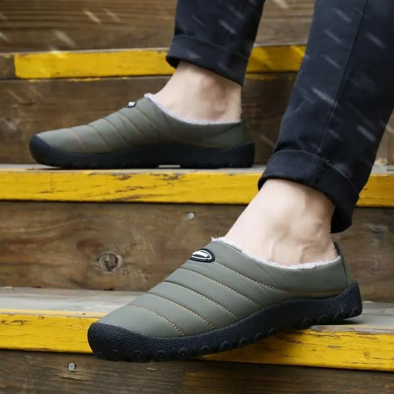 Men's Women's Indoor Outdoor Warm Velvet Winter Slippers for Home Street Walking