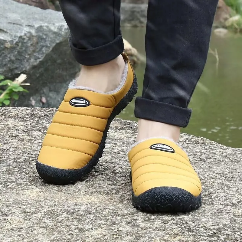Men's Women's Indoor Outdoor Warm Velvet Winter Slippers for Home Street Walking