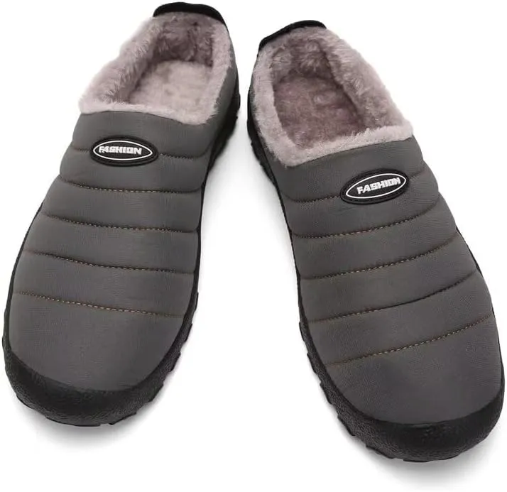 Men's Women's Indoor Outdoor Warm Velvet Winter Slippers for Home Street Walking