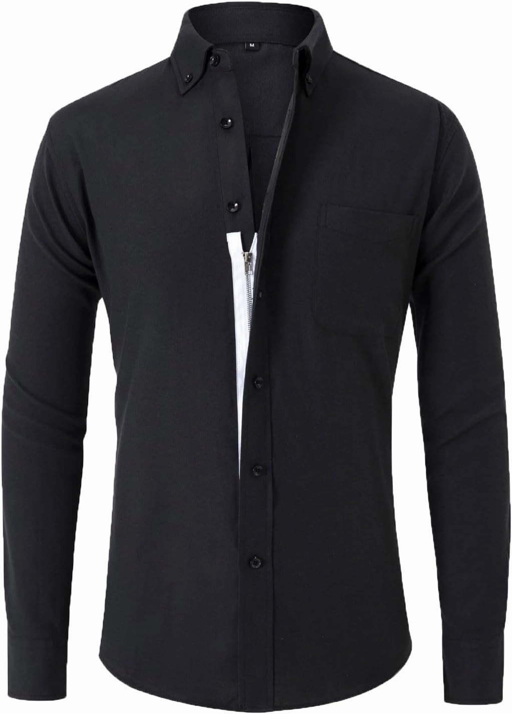 Mens Dress Shirts Slim Fit Long Sleeve Cotton Button Down T-Shirts Causal Fashion Solid Business Collared Shirts Tops