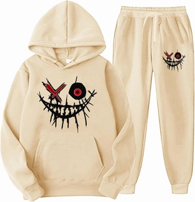 Mens Trendy y2k Tracksuits Hooded Kangaroo Pocket Sweatshirts Sweatpants 2 Piece Set Fall Streetwear Leisure Outfits