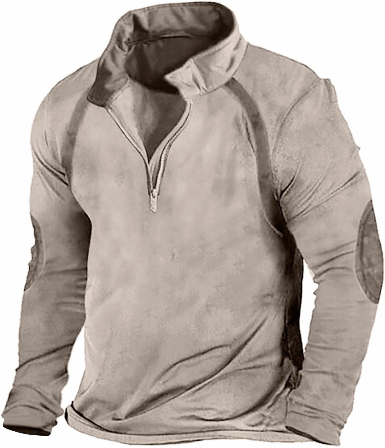 Mens Washed Tactical Rugged Sweatshirts Quarter Zip Cargo Pullover Distressed Long Sleeve Running Winter Jackets