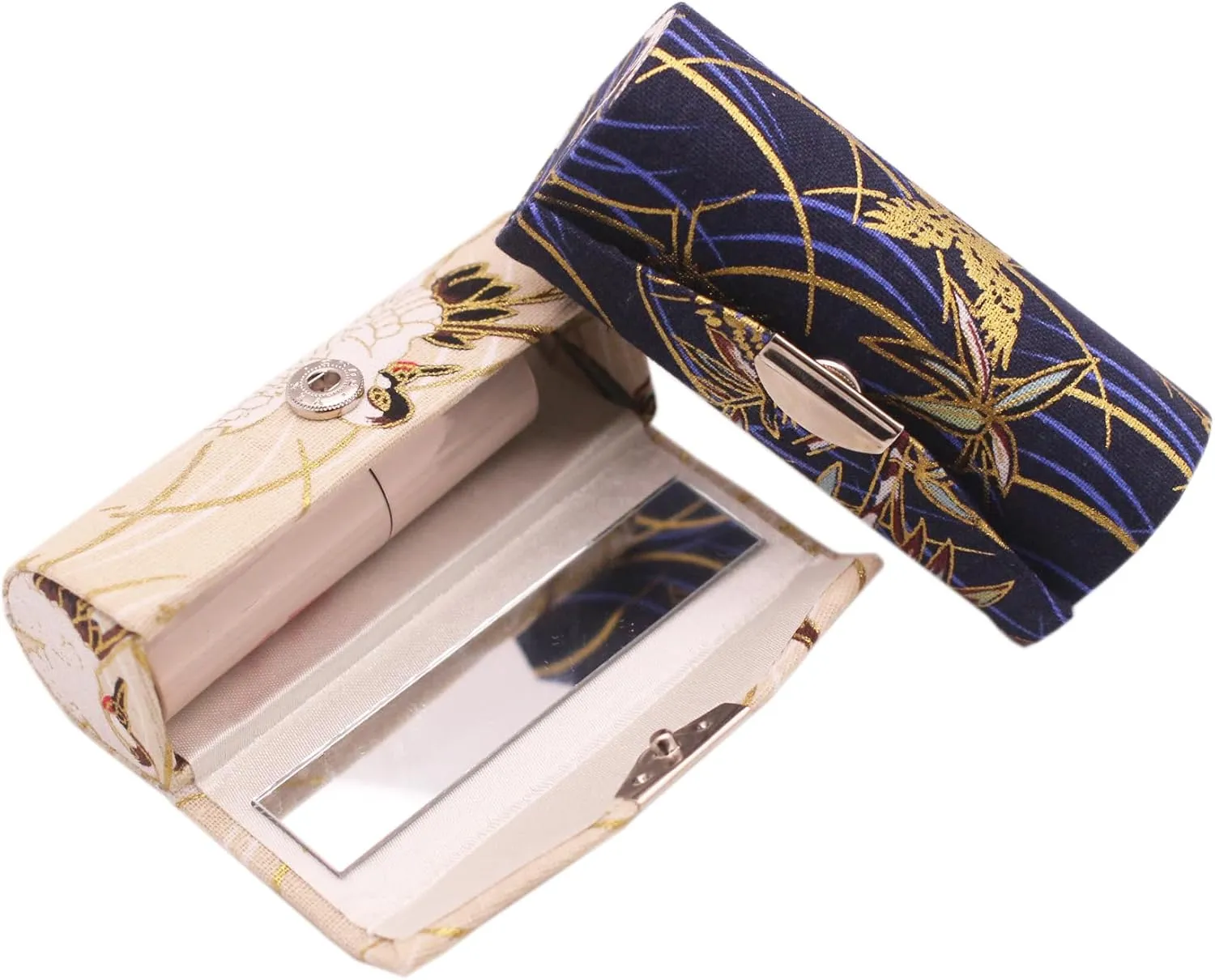 MIAO JIN 12PCS Lipstick case with mirror Lipstick Storage box Mini portable Red-crowned crane jewelry cosmetic case
