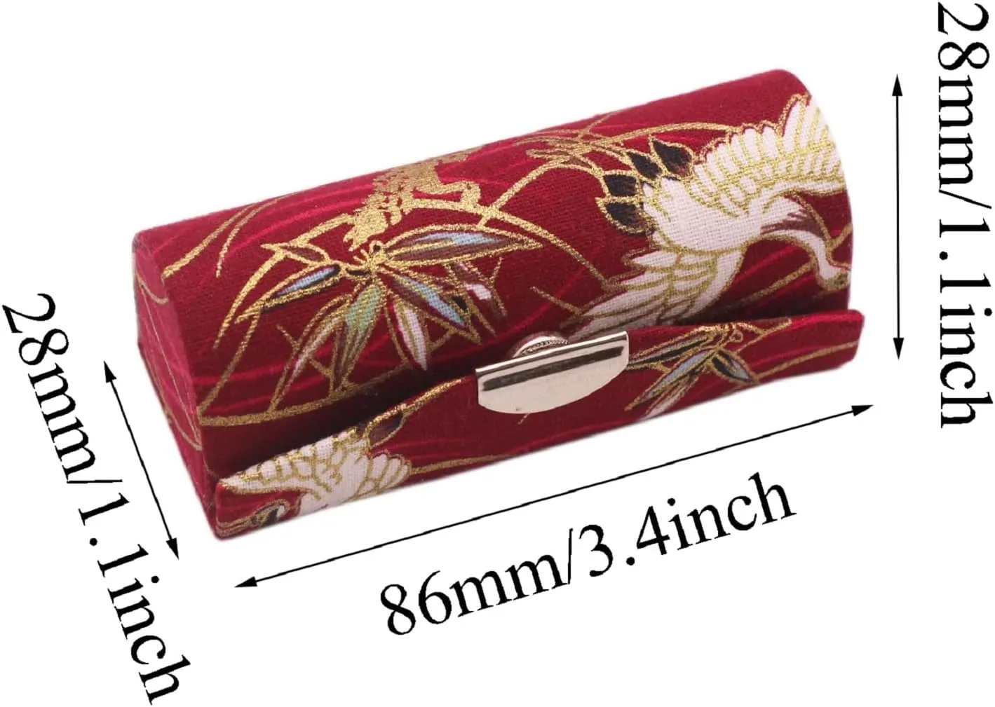 MIAO JIN 12PCS Lipstick case with mirror Lipstick Storage box Mini portable Red-crowned crane jewelry cosmetic case
