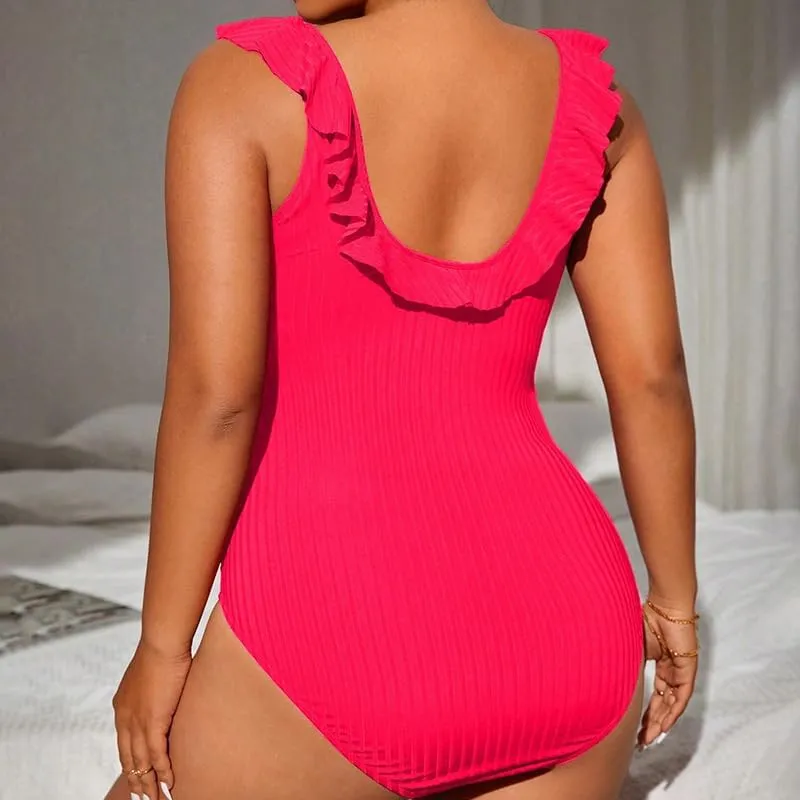 Midnight Velvet One Piece Swimsuits for Women, Ruched V-Neck, Zipper, Bodycon Dresses, Black, Size XL