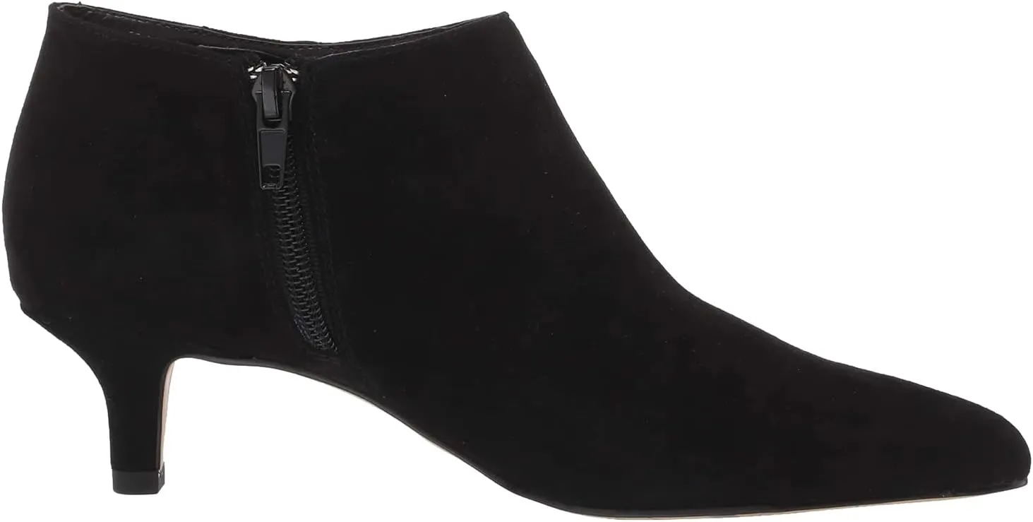 MOOMMO Women Low Kitten Heel Suede Ankle Boots Bow Pointed Closed Toe Zipper Chelsea Boots 2" Heels Buckle Strap Faux Suede Boot Zip Up Short Dress Booties Fall Office Wedding Comfy Cute 4-11 M US