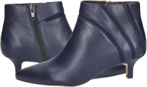 MOOMMO Women Low Kitten Heel Suede Ankle Boots Bow Pointed Closed Toe Zipper Chelsea Boots 2" Heels Buckle Strap Faux Suede Boot Zip Up Short Dress Booties Fall Office Wedding Comfy Cute 4-11 M US