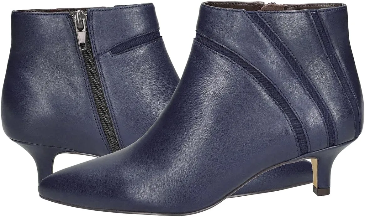 MOOMMO Women Low Kitten Heel Suede Ankle Boots Bow Pointed Closed Toe Zipper Chelsea Boots 2" Heels Buckle Strap Faux Suede Boot Zip Up Short Dress Booties Fall Office Wedding Comfy Cute 4-11 M US