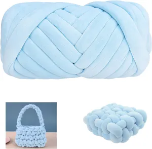 Moon Waves Chunky Yarn for Arm Knitting Crochet Making Blanket Pets House(Light Blue)