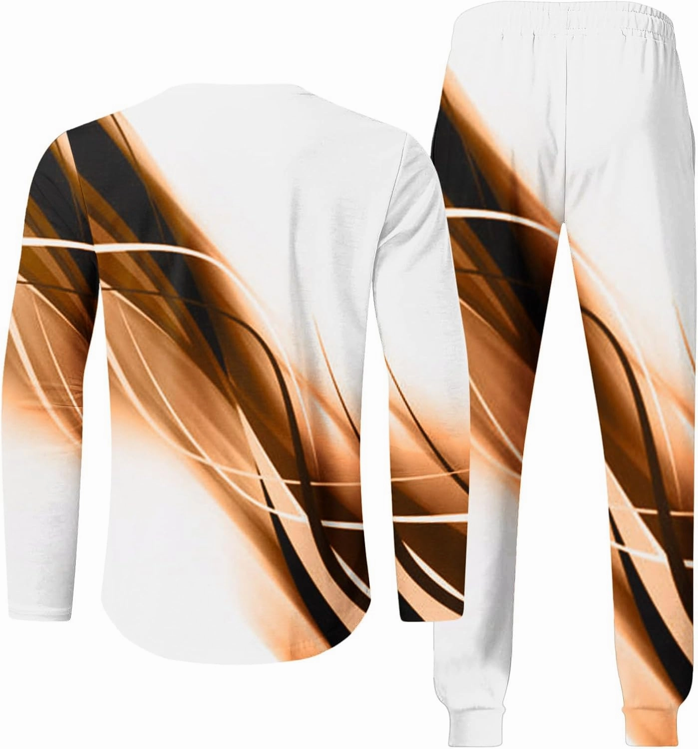 Muscularfit Men's Casual Active Tracksuits Sports Line Print Pullover Crewneck Sweatshirts Athletic Jogging 2 Piece Outfits