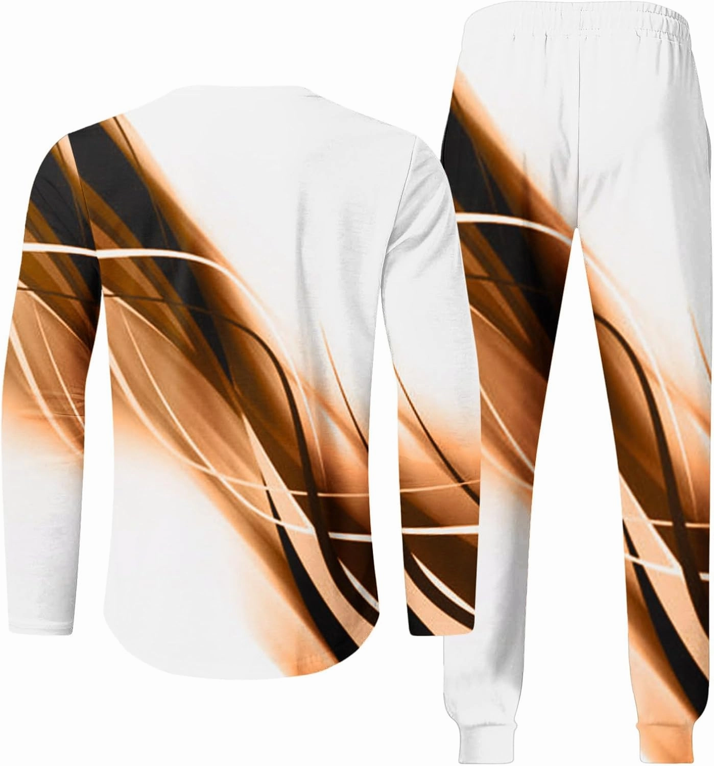 Muscularfit Men's Casual Active Tracksuits Sports Line Print Pullover Crewneck Sweatshirts Athletic Jogging 2 Piece Outfits