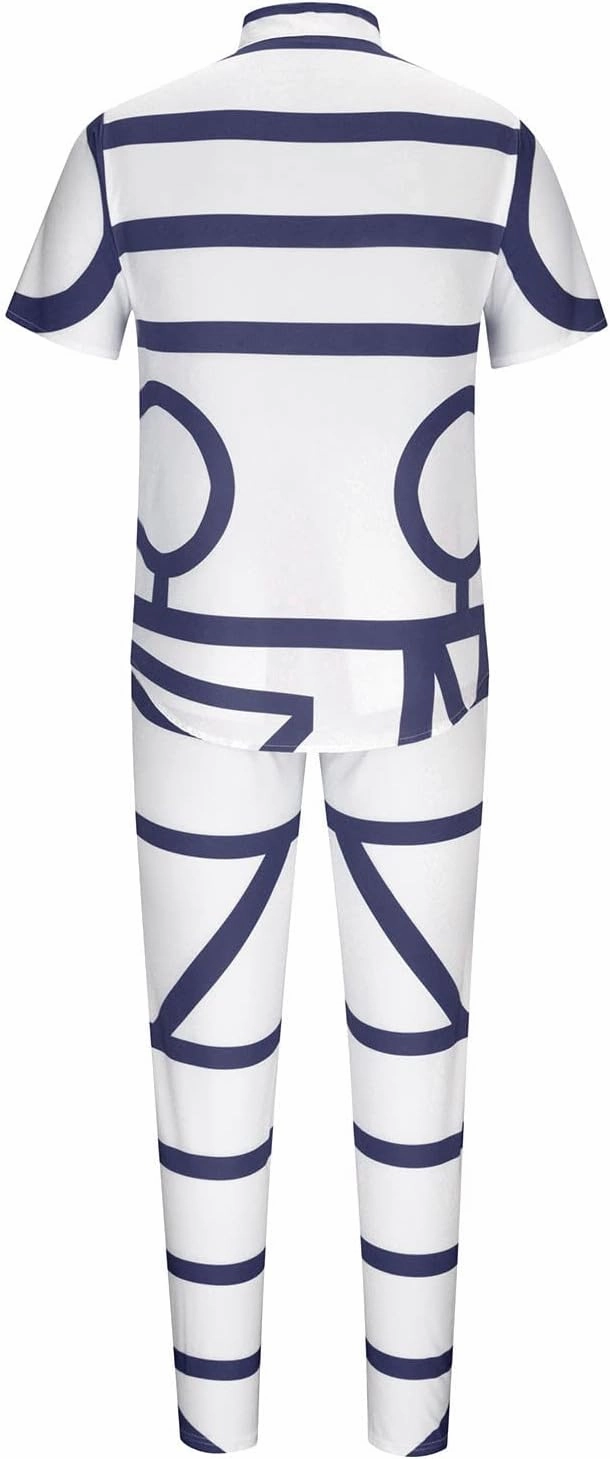 Muscularfit Men's Short Sets Outfits 2 Piece Summer Tracksuit Short Sleeve Print Shirts and Pant Set Running Sweatsuit Set