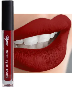 Mynena Dark Red Lip Stain Long-Lasting Waterproof | Lightweight Comfortable Non-Drying | High Pigment Intense Color Liquid Matte Lipstick | Paraben-Free Talc-Free Vegan & Cruelty-Free | Elle