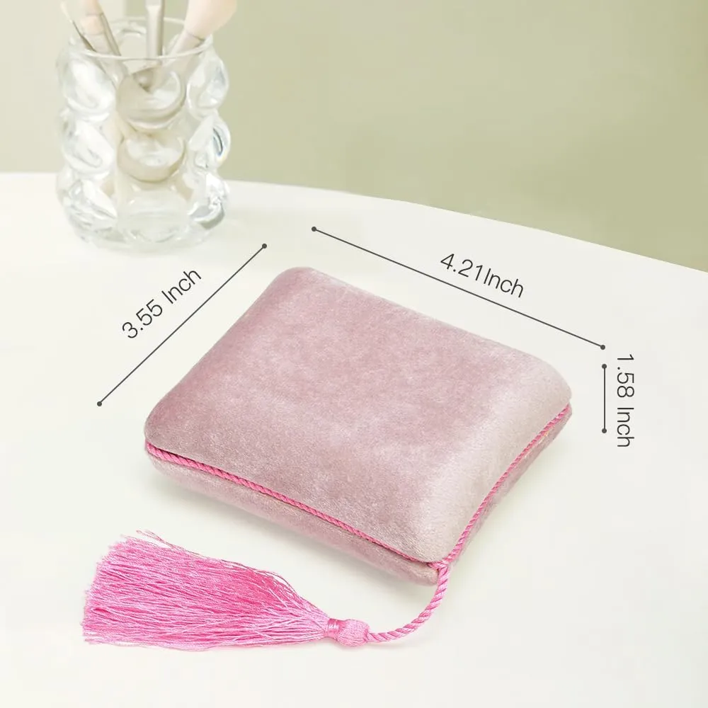 Necklace Boxes, Velvet Small Earring and Necklace Case for Women with Tassel, Empty Long Necklace Pendant Box for Her(Pink)