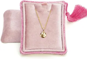 Necklace Boxes, Velvet Small Earring and Necklace Case for Women with Tassel, Empty Long Necklace Pendant Box for Her(Pink)