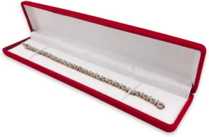N'icePackaging 3 Qty - Premium Macaw-Red Flocked Velour Long Bracelet/Watch Jewelry Box