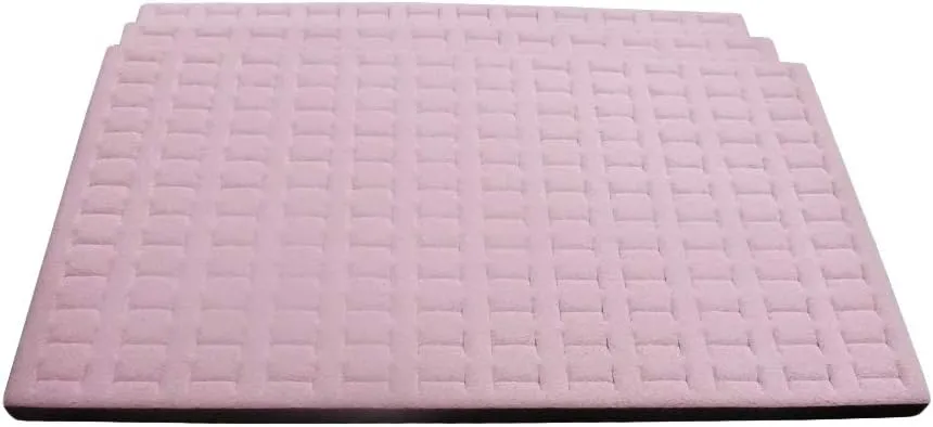 N'icePackaging 3 Qty USA Deluxe Pink Rose 144 Ring Foam Insert Display - for Trays/Jewelry Cases - Full Size 14 1/4" x 7 3/4" x 5/8"