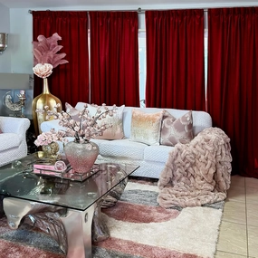 NICETOWN Christmas Red Velvet Curtains for Bedroom, Pleated High End Drapes, Winter Season Decor Sunlight Dimming Privacy Protect Panels for Home Theatre/Film Room/Stage (2 Panels, 84 inches Long)