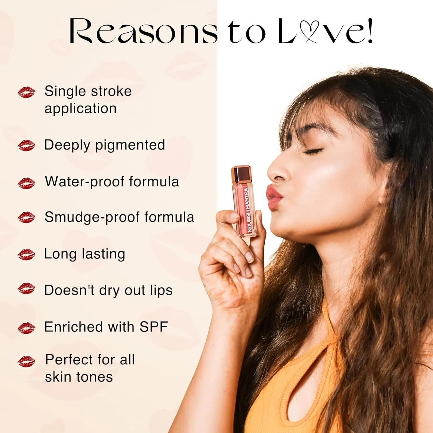 NOURISH MANTRA Berry Dhamaka Lipstick (3.5ml)/ Creamy Matte Liquid Lipstick with SPF/Water Proof/Smudge Proof/Transfer Proof/Long Lasting/Suits All Skin Tones