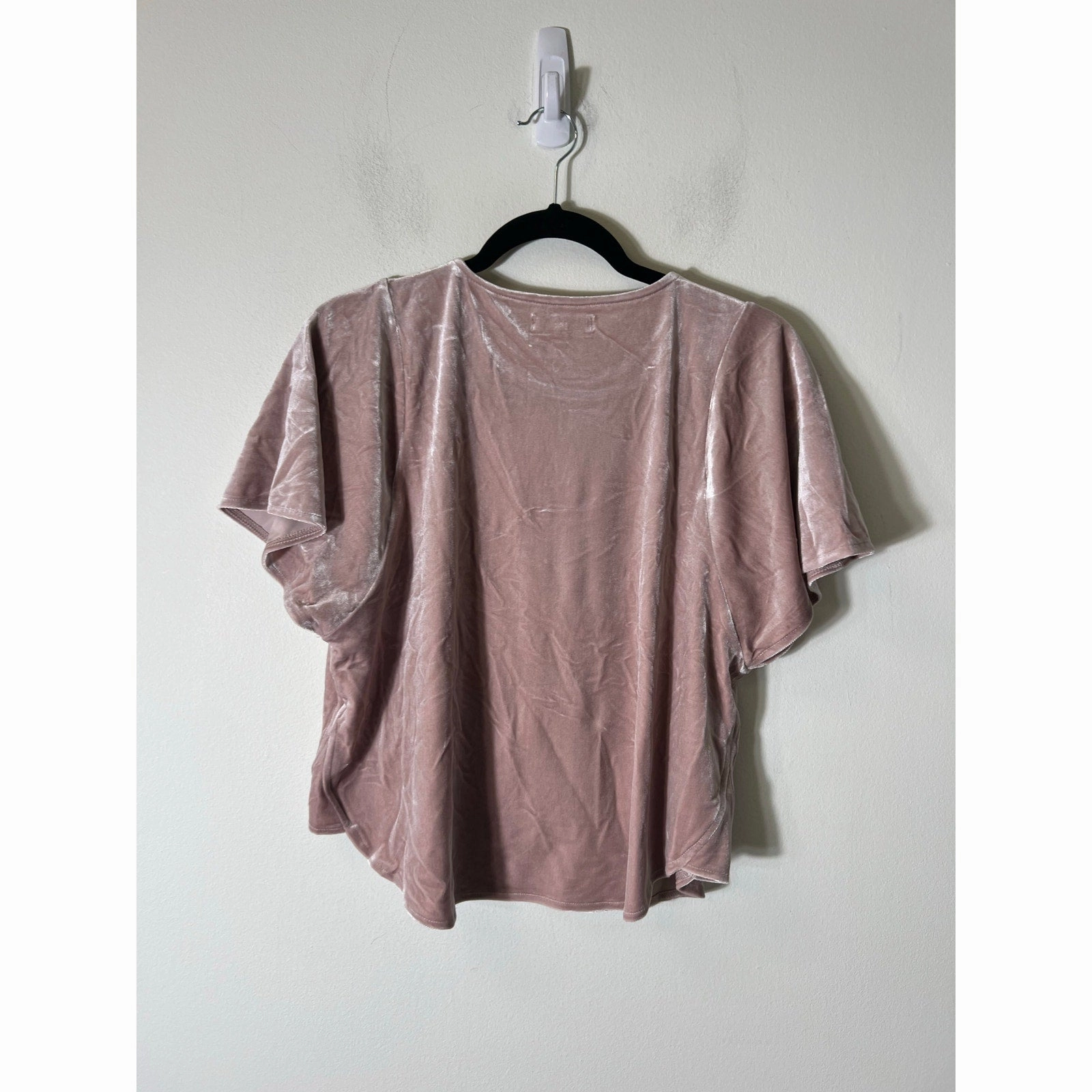 NWT Madewell Blush Velvet Short Sleeve Top sz S