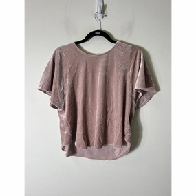 NWT Madewell Blush Velvet Short Sleeve Top sz S