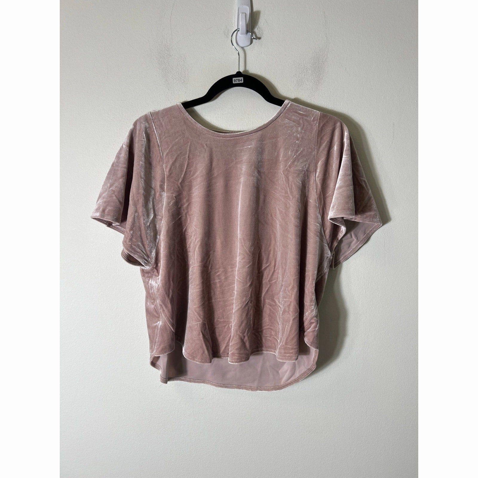 NWT Madewell Blush Velvet Short Sleeve Top sz S