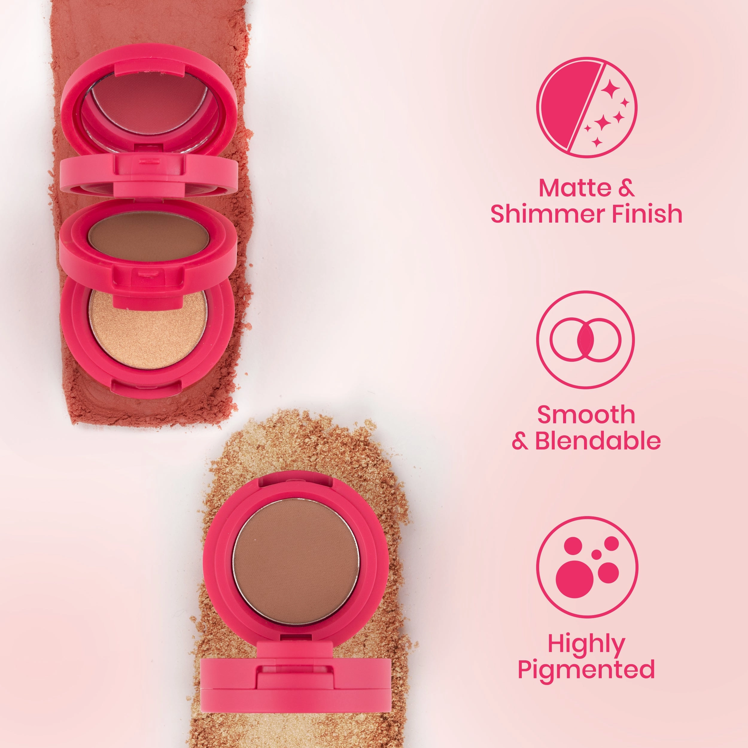 NY Bae 3 in 1 Glam Stack | Blusher and Highlighter | Bronzer | Lip and Cheek Tint | Face Palette | Korean Beauty | Eyeshadow Palette | Makeup Kit - Coral Carnival 03