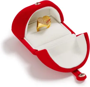 Oirlv Red Velvet Ring Box for Proposal/Engagement/Wedding Premium Jewelry Gift Box