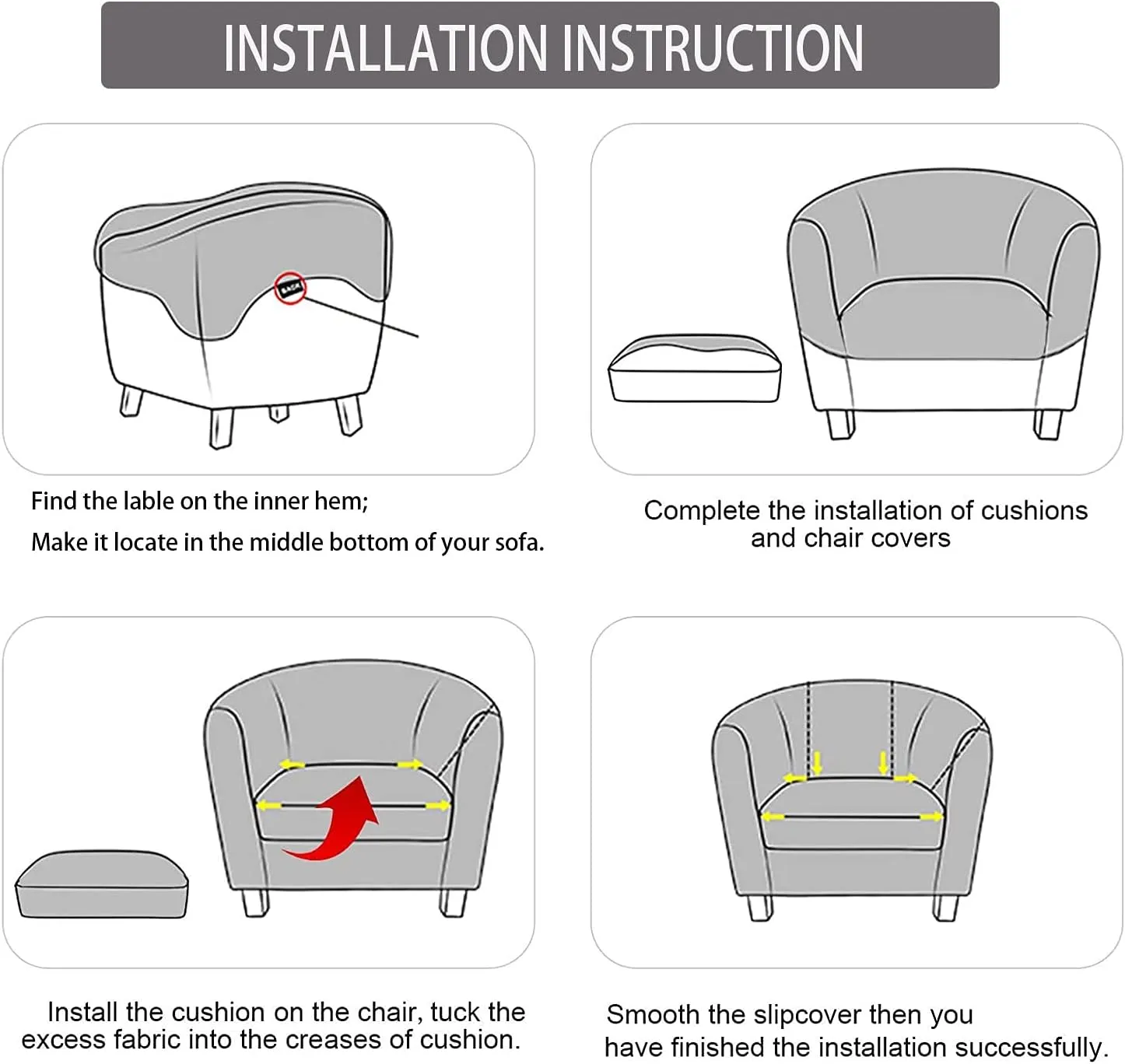 Only Covers, 2 Pieces Velvet Tub Chair Covers with Cushion Cover, Removable Stretch Club Chair Slipcover for IKEA Tullsta, Armchair Furniture Protector for Living Room (Wine red)