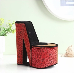 Ore International HBB1833 Iridescent High Heel Shoe Hidden Jewelry Box, Leopard Print