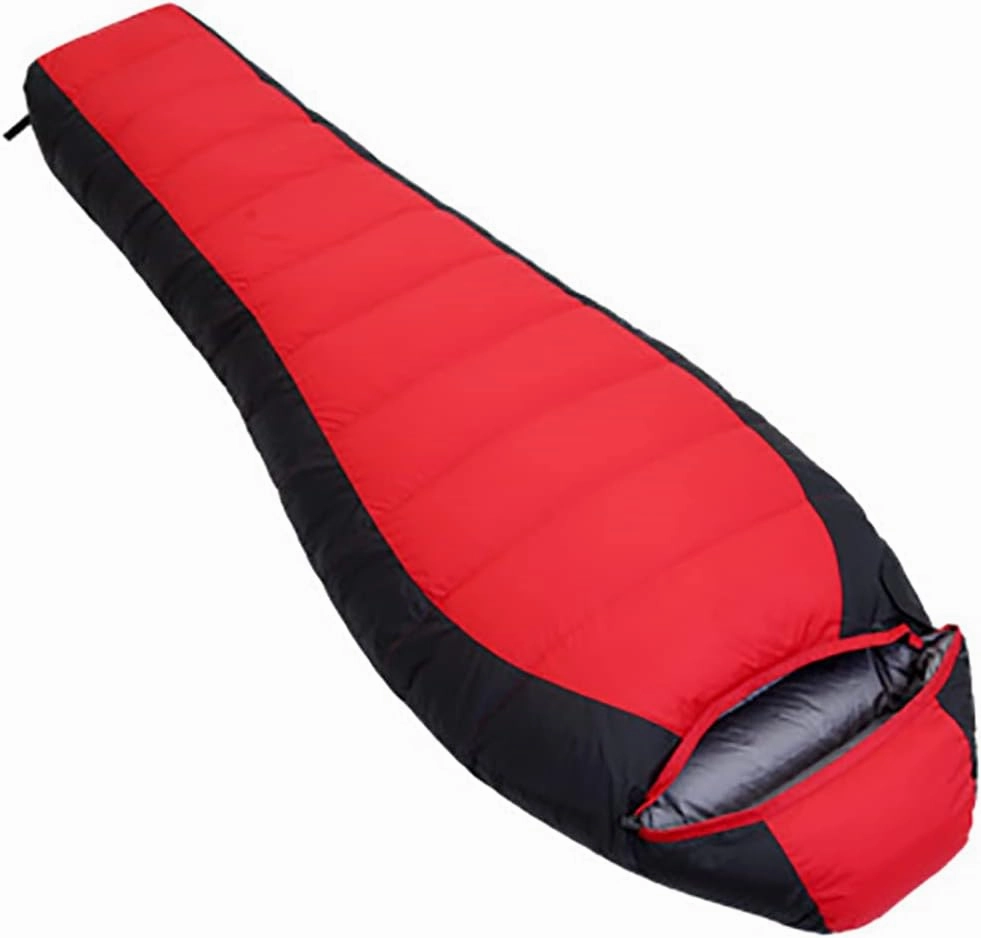 Outdoor Single Down Sleeping Bag Adult Camping Sleeping Bag Can Support Splicing Double Thermal Sleeping Bag,Red 1800g (Red 1800g)