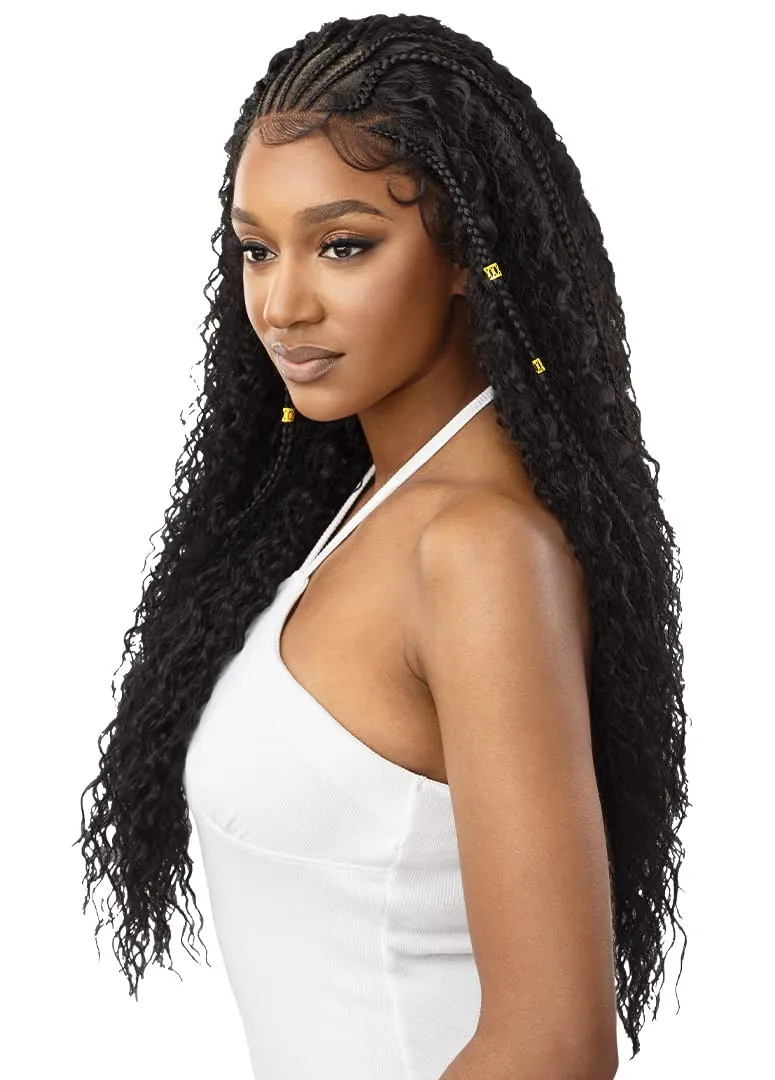 Outre 13x4 Hand Tied Lace Frontal Wig - STITCH BRAID RIPPLE WAVE 30" (DR Red Velvet)
