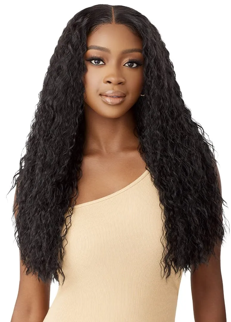 Outre - 5x5 Lace Closure Wig - Human Hair Blend - Peruvian Water Wave 24" (DRFF RED VELVET)