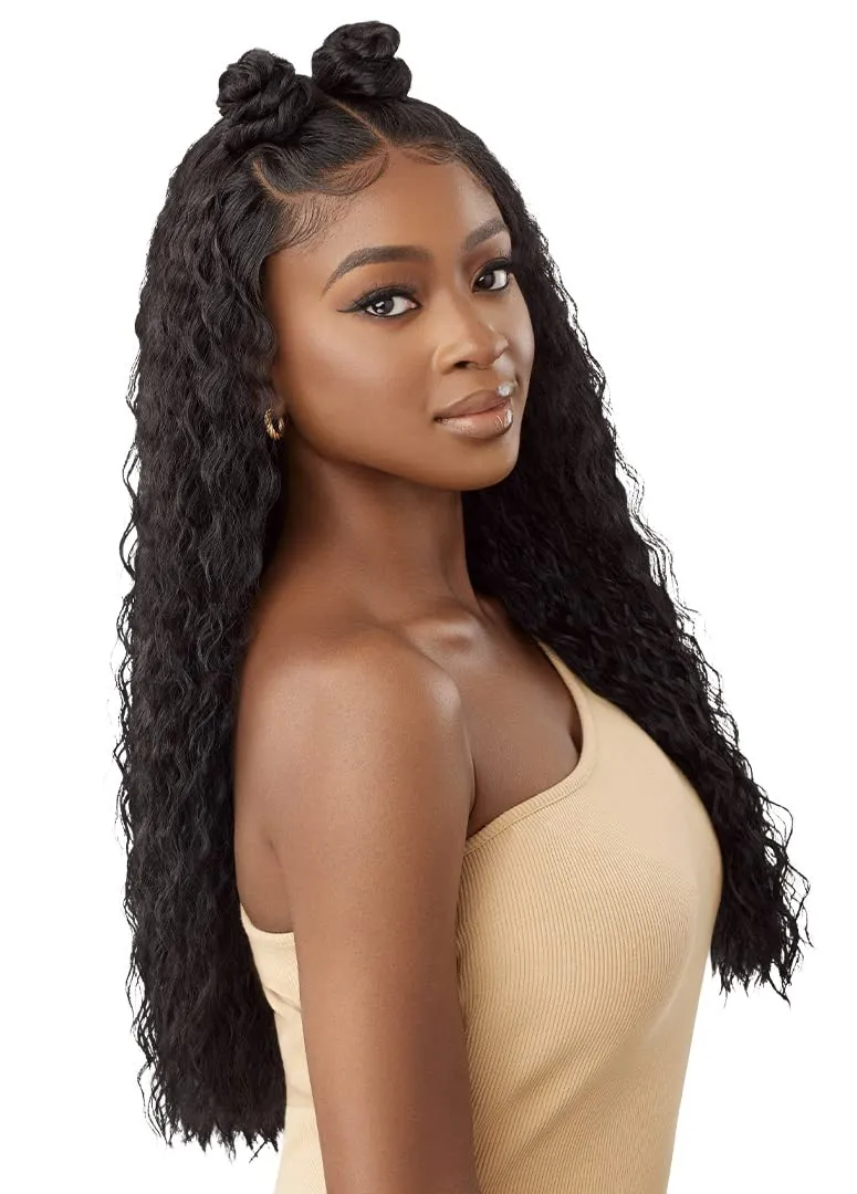 Outre - 5x5 Lace Closure Wig - Human Hair Blend - Peruvian Water Wave 24" (DRFF RED VELVET)