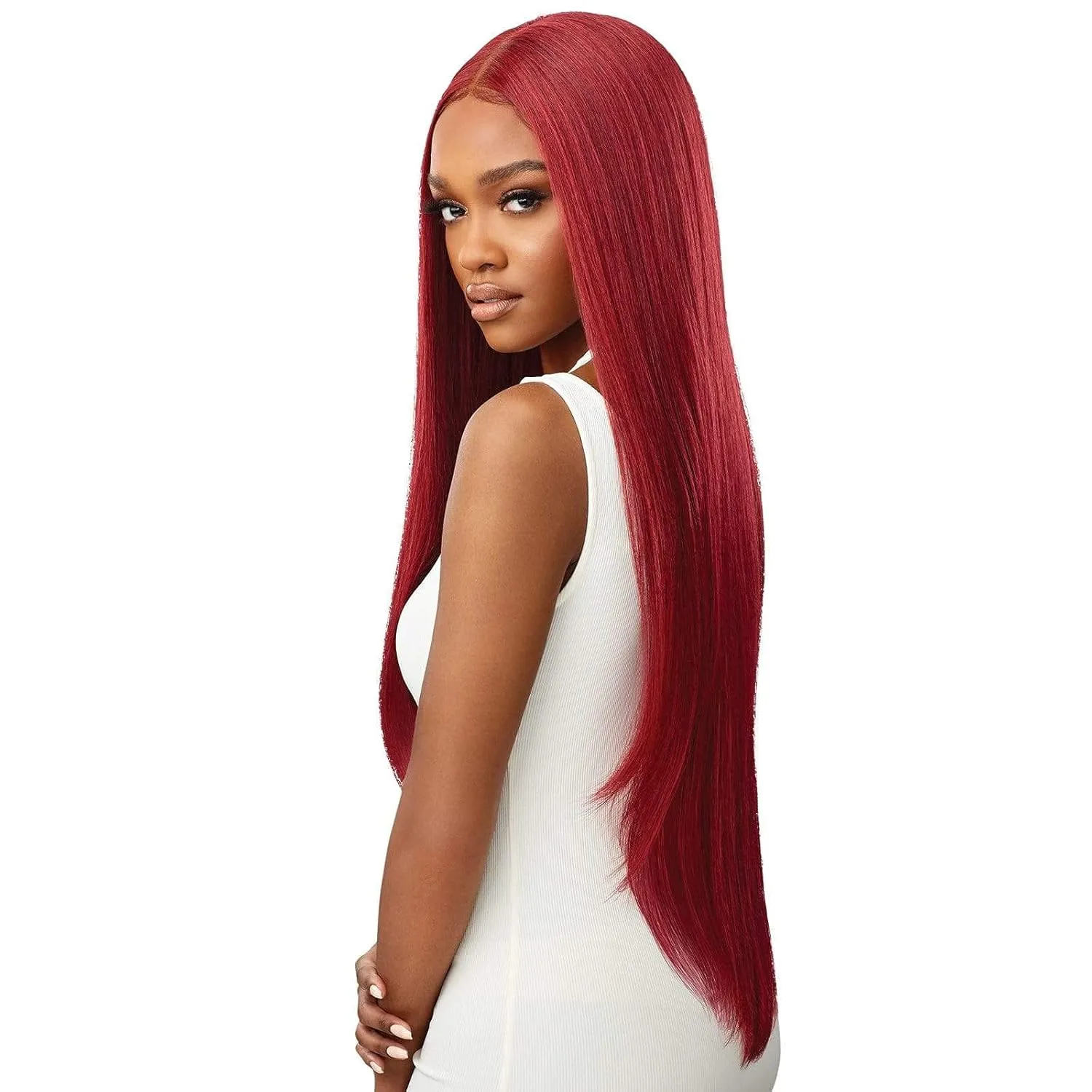 Outre Sleek Lay Part Synthetic Lace Front Wig - ELMIRAH 34 (1 Jet Black)