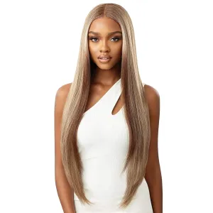Outre Sleek Lay Part Synthetic Lace Front Wig - ELMIRAH 34 (3DRFF Wheat Blonde)