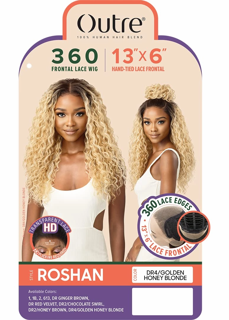 Outre 360 Frontal Lace Wig 13"x6" Hand Tied Lace Frontal ROSHAN (DR Red Velvet)