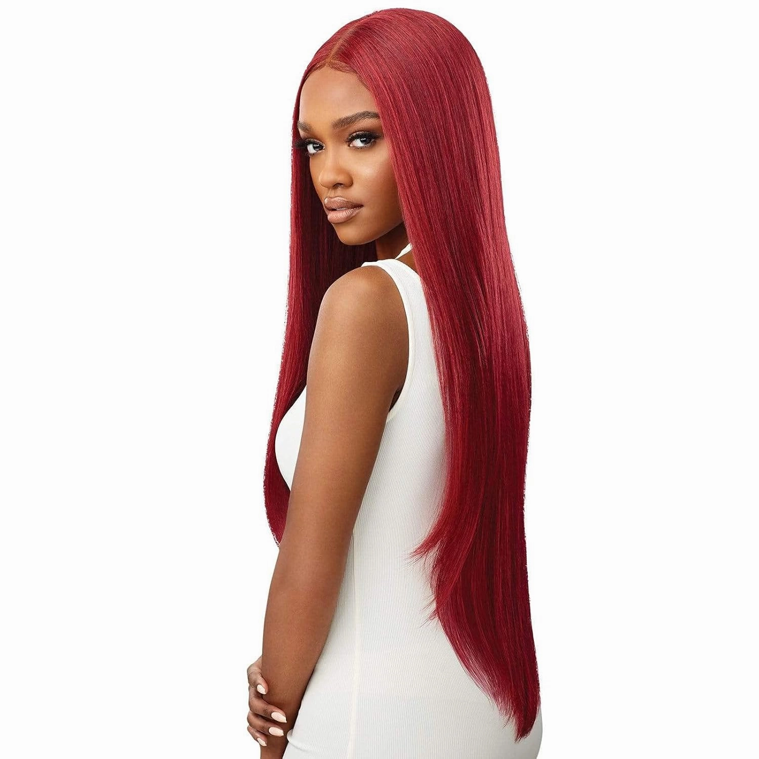 Outre Sleek Lay Part Synthetic Lace Front Wig - ELMIRAH 34 (DR2/CINAMON SP)